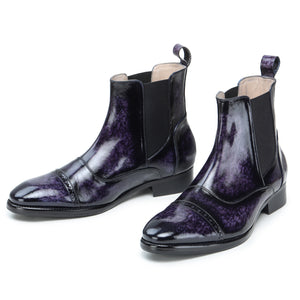 Captoe Chelsea Boots- Purple