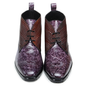 Classic Chukka Boots- Python Brown & Purple