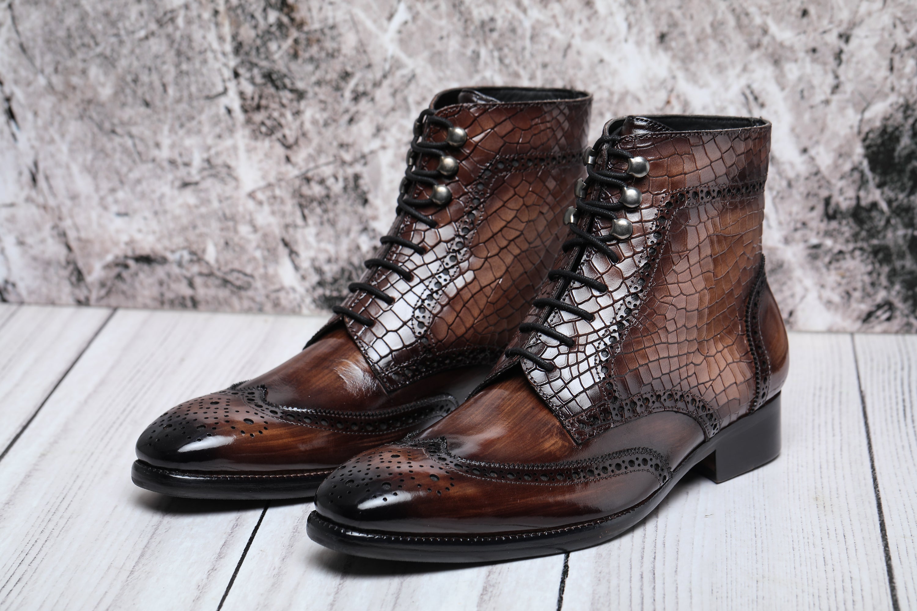 Mens snakeskin deals dress boots