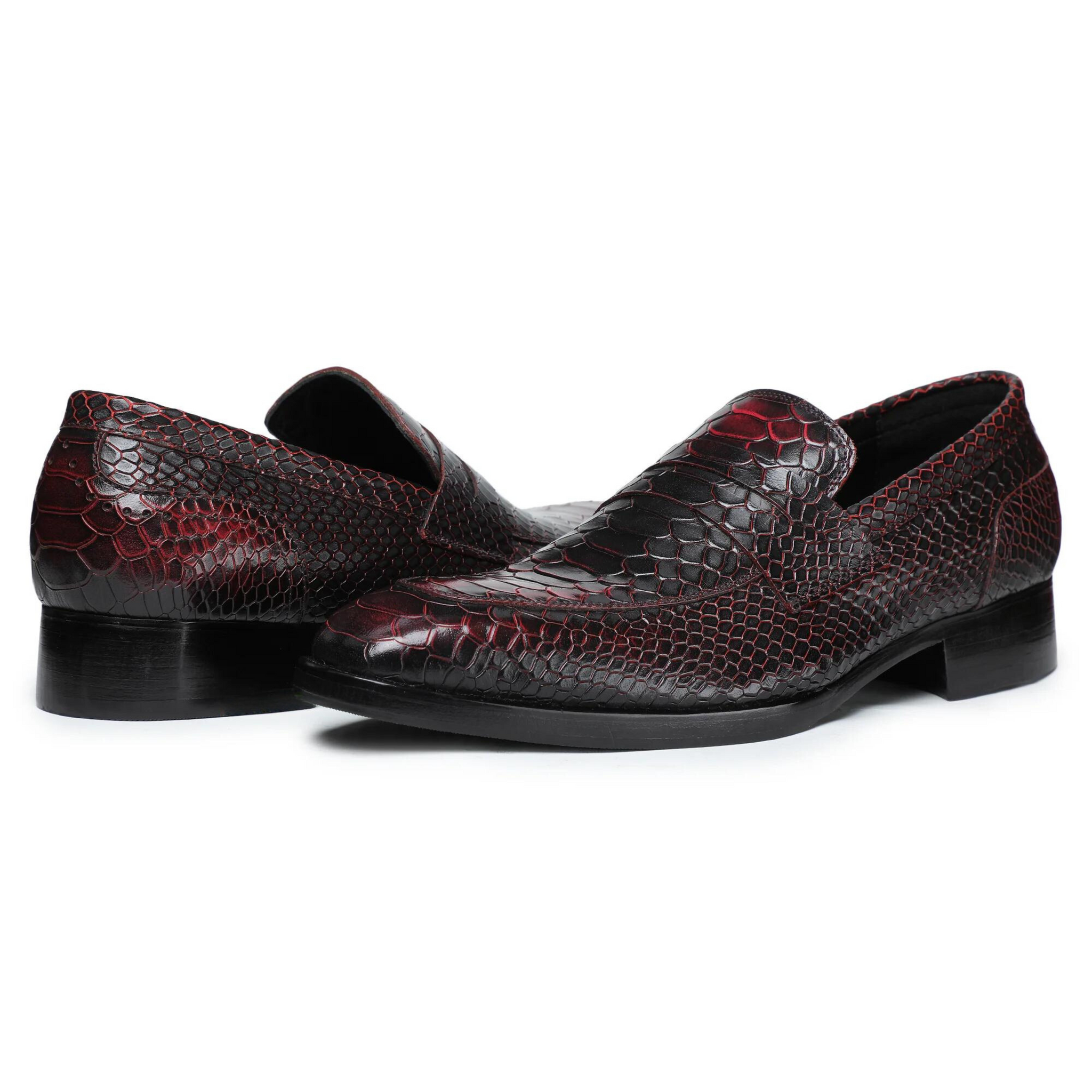 red mens dress loafers Mens Hot Red Classy Showy Fabric Formal Loafers Dress Shoes After Midnight 6948