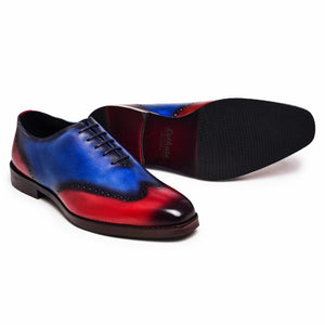 Wholecut Oxfords - Red & Blue