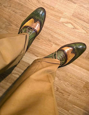 Wingtip Brogue Oxford- Green
