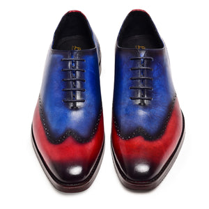 Wholecut Oxfords - Red & Blue