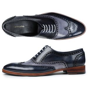 Wingtip Brogue Oxford - Navy & Grey