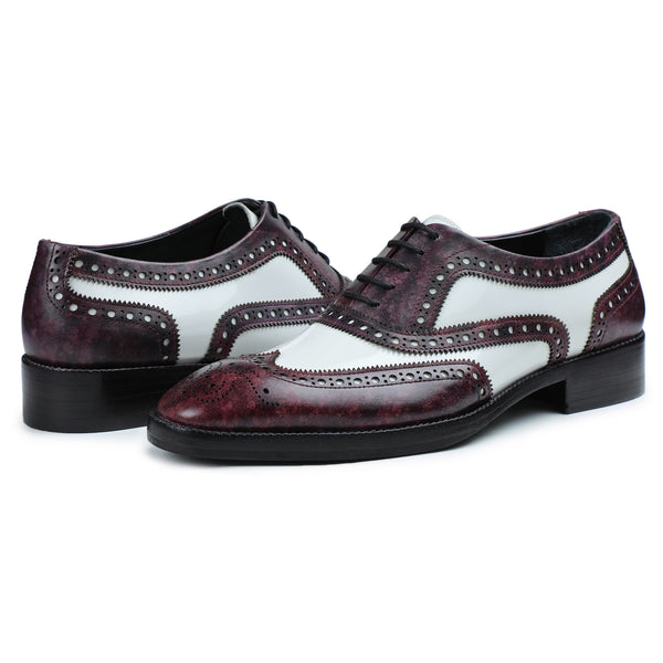 Grey & Purple Patina Leather Shoes for Men - NESBITT by Civardi