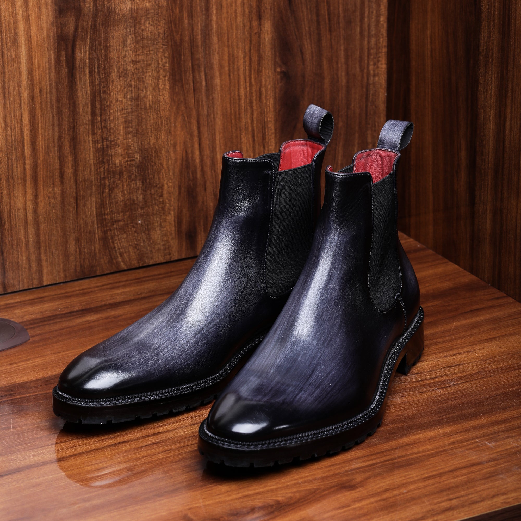 Mens Chelsea Boots- Grey : Lethato STANDARD / US 13.5-14 / UK 13 / Grey Mens Chelsea Boots- Grey : Lethato STANDARD / US 13.5-14 / UK 13 / Grey