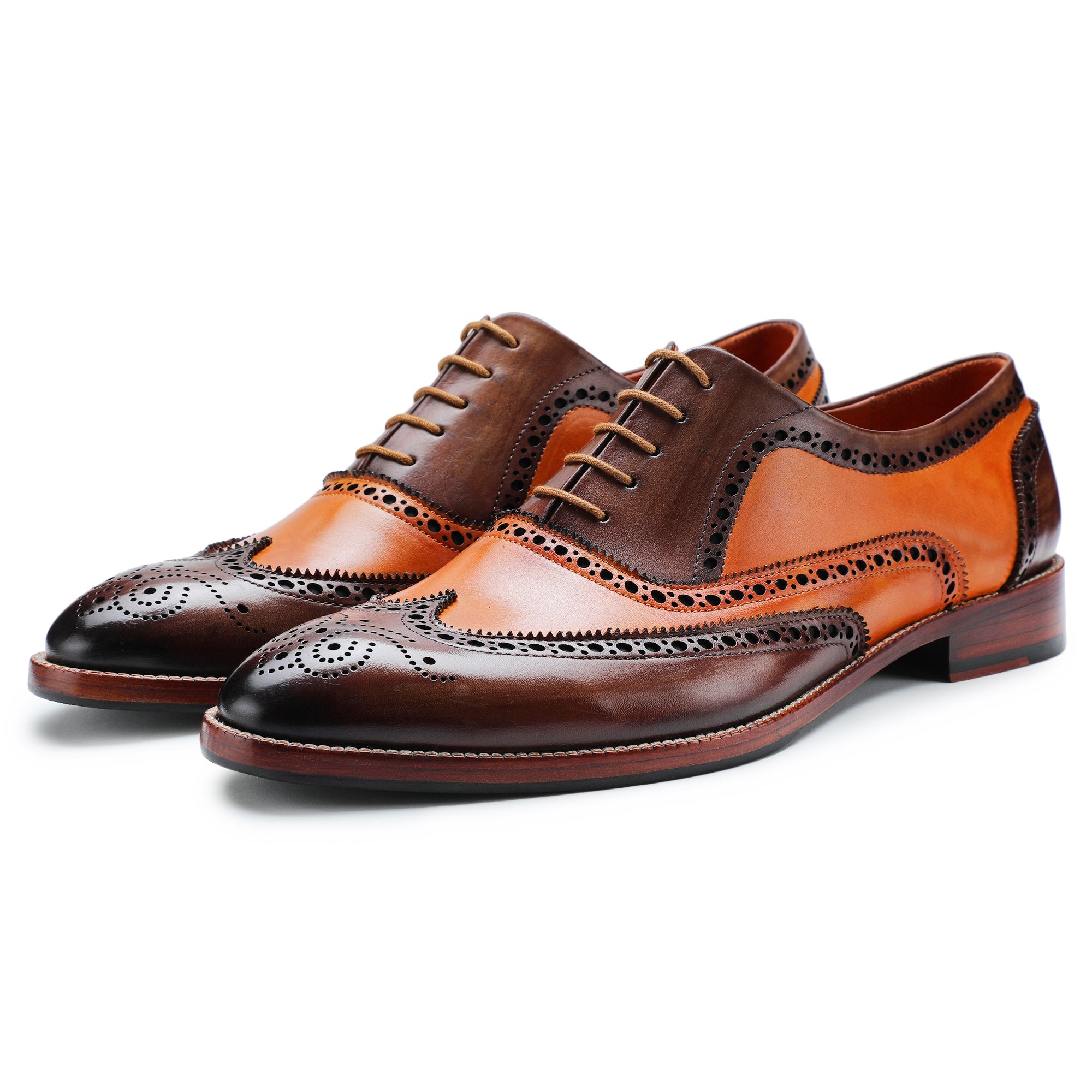 Wingtip Brogue Oxford- Brown & Orange