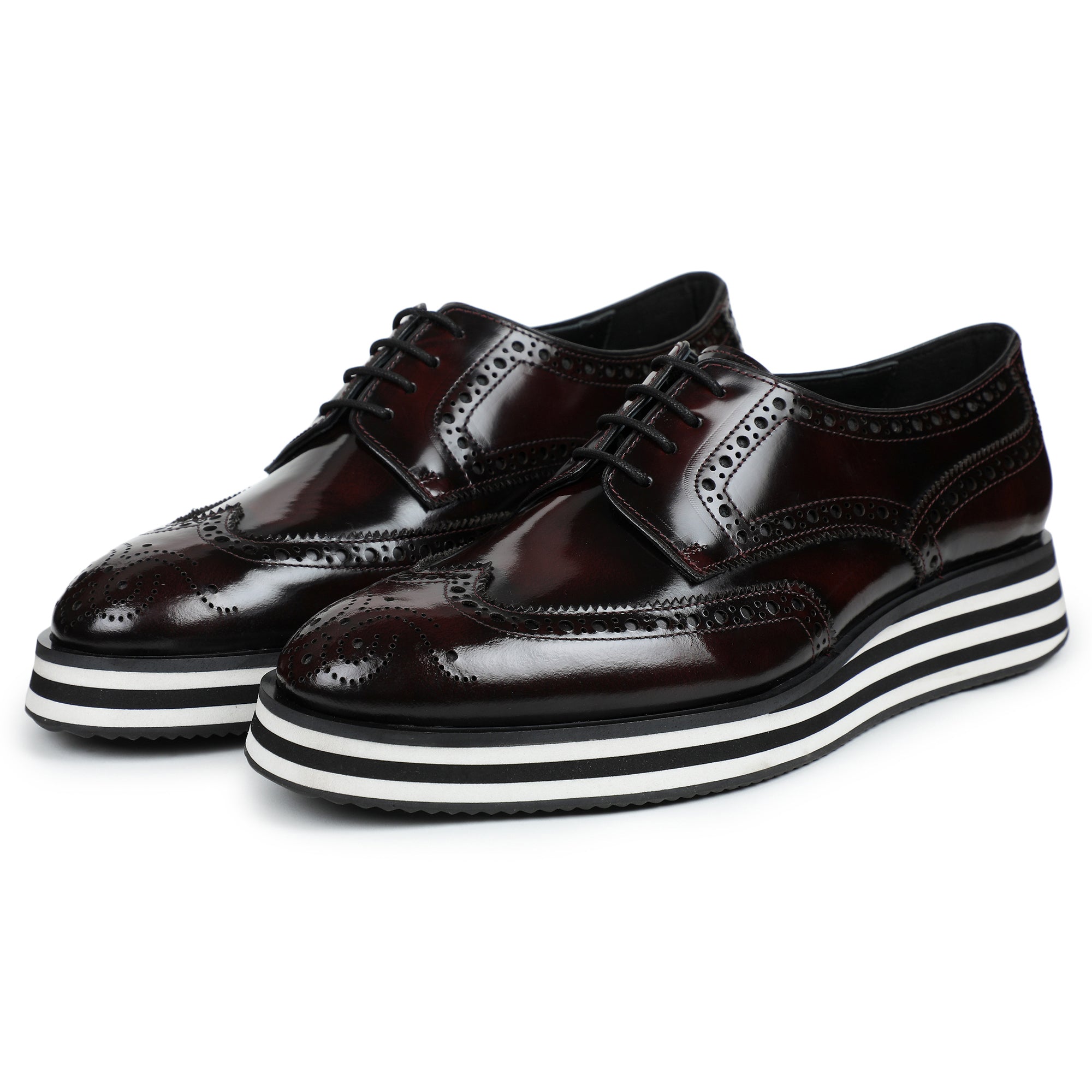 Wingtip Sneakers- Burgundy | Lethato