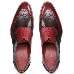 Wingtip Brogue Oxford - Red & Olive