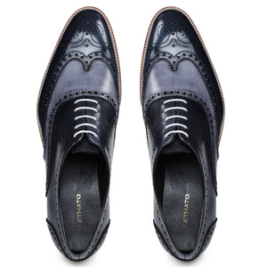 Wingtip Brogue Oxford - Navy & Grey