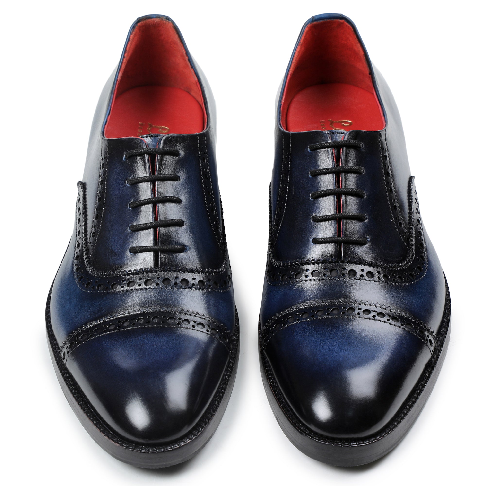 Lethato Classic Cap toe Oxford - Navy Blue STANDARD / US 14.5-15/UK 14 / Navy Blue Lethato Classic Cap toe Oxford - Navy Blue STANDARD / US 14.5-15/UK 14 / Navy Blue
