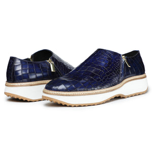 Slip On Zipper Sneakers- Crocs Navy