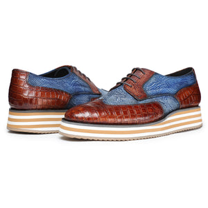 Wingtip Sneakers- Crocs Brown & Blue