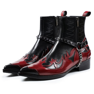 Harness Boots - Red & Black