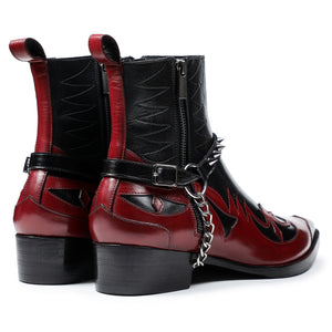 Harness Boots - Red & Black