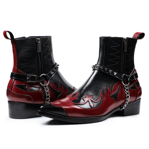 Harness Boots - Red & Black