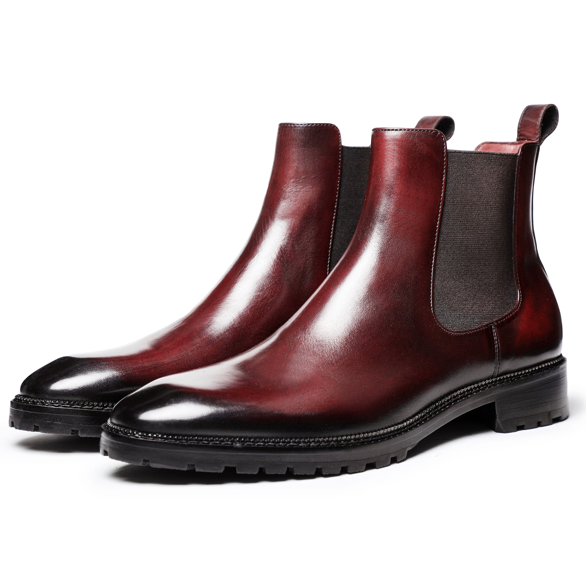 Mens Chelsea Boots Wine Red Lethato Standard US 7 Wine Red