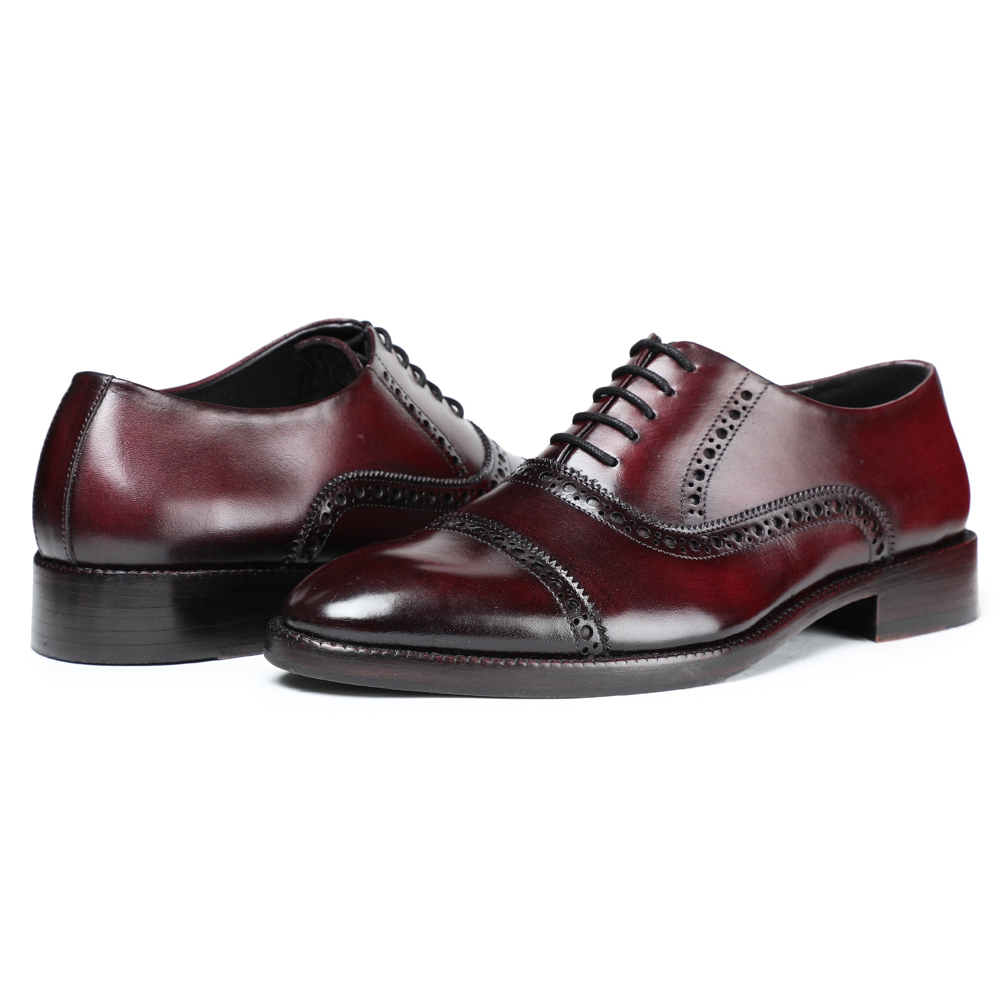 Lethato Classic Cap toe Oxford - Burgundy STANDARD / US 12.5-13 / UK 12 / Burgundy Lethato Classic Cap toe Oxford - Burgundy STANDARD / US 12.5-13 / UK 12 / Burgundy