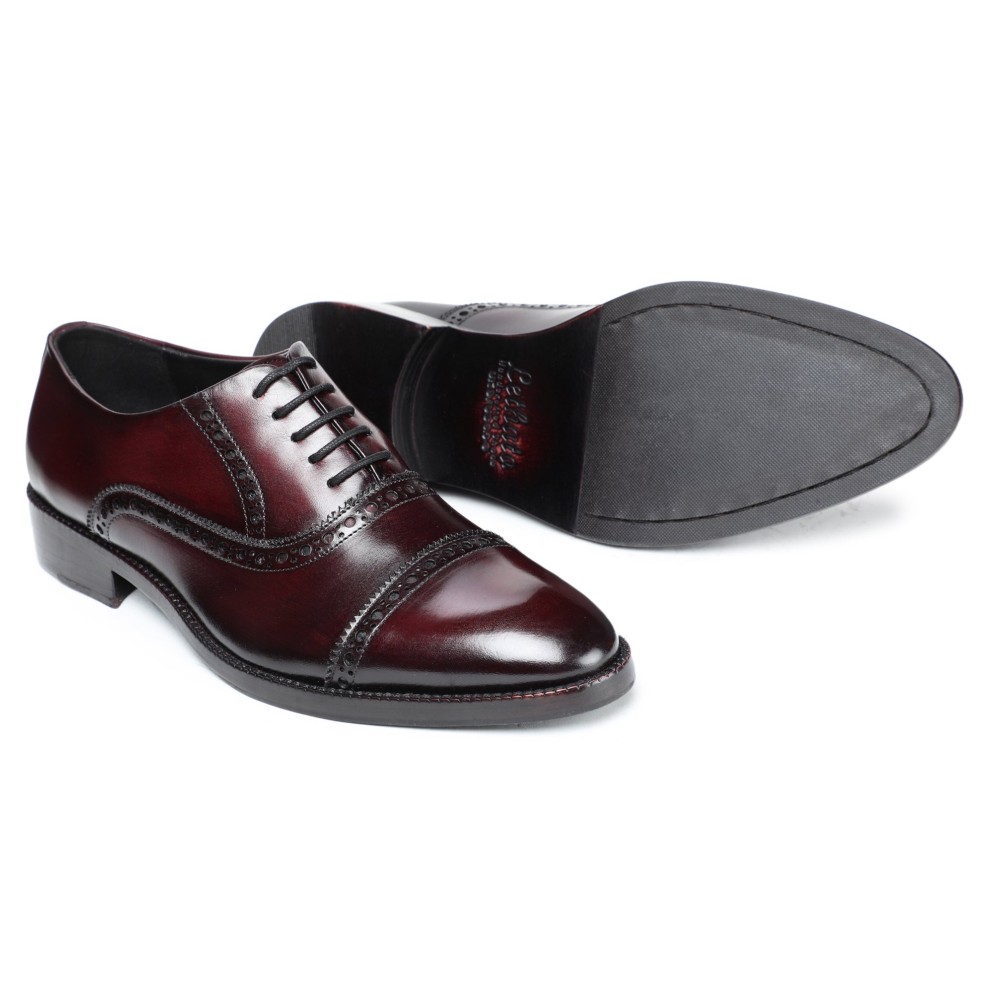 Lethato Classic Cap toe Oxford - Burgundy STANDARD / US 12.5-13 / UK 12 / Burgundy Lethato Classic Cap toe Oxford - Burgundy STANDARD / US 12.5-13 / UK 12 / Burgundy