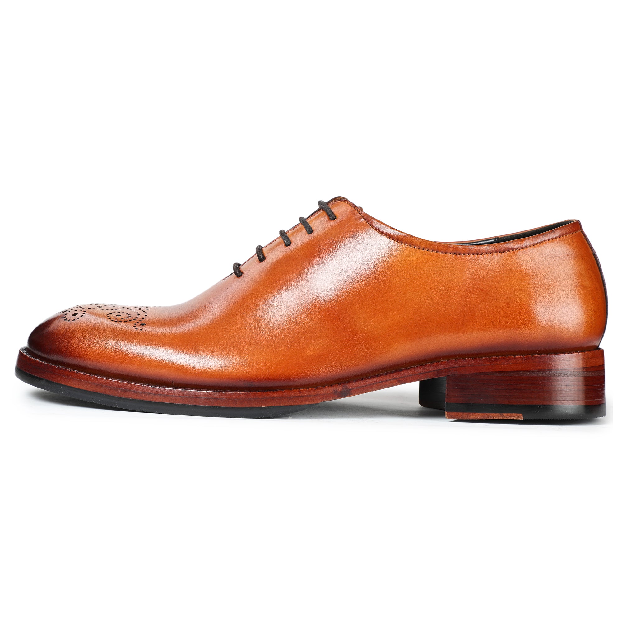 Medallion Toe Oxford- Tan Dress Shoes for Men by Lethato STANDARD / US 7.5-8 / UK 7 / Tan Medallion Toe Oxford- Tan Dress Shoes for Men by Lethato STANDARD / US 7.5-8 / UK 7 / Tan