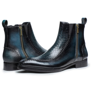 Driver Zipper Boots - Blue