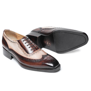 Wingtip Brogue Oxford - Brown & Beige