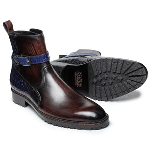 Jodhpur Boots- Croc Navy & Brown