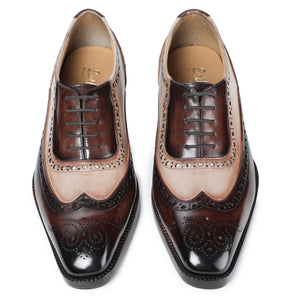 Wingtip Brogue Oxford - Brown & Beige