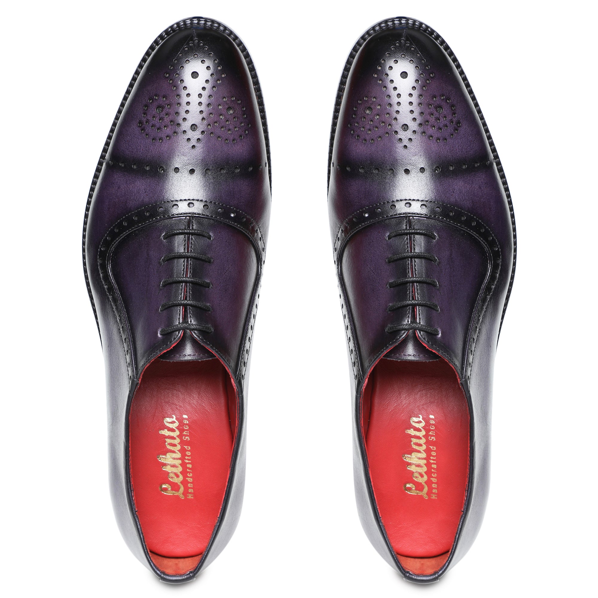 Lethato Medallion Toe Oxford- Purple | Hand painted Leather Shoes STANDARD / US 8.5-9 / UK 8 / Purple Lethato Medallion Toe Oxford- Purple | Hand painted Leather Shoes STANDARD / US 8.5-9 / UK 8 / Purple