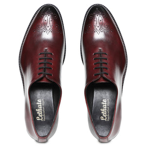 Medallion Toe Oxford- Wine Red