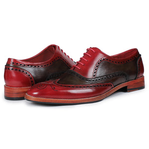 Wingtip Brogue Oxford - Red & Olive