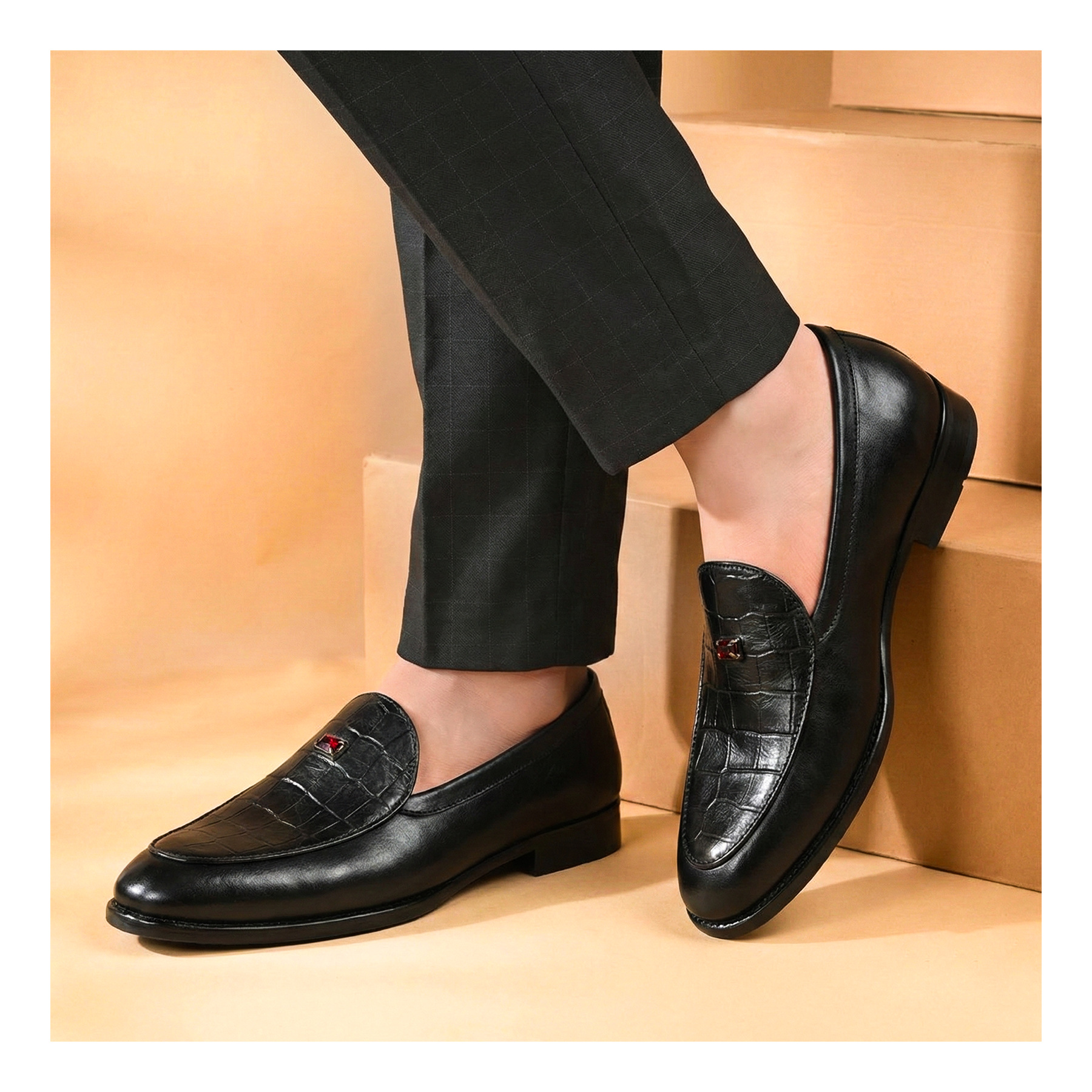 Buy Lethato Belgian Loafers - Black display picture 3