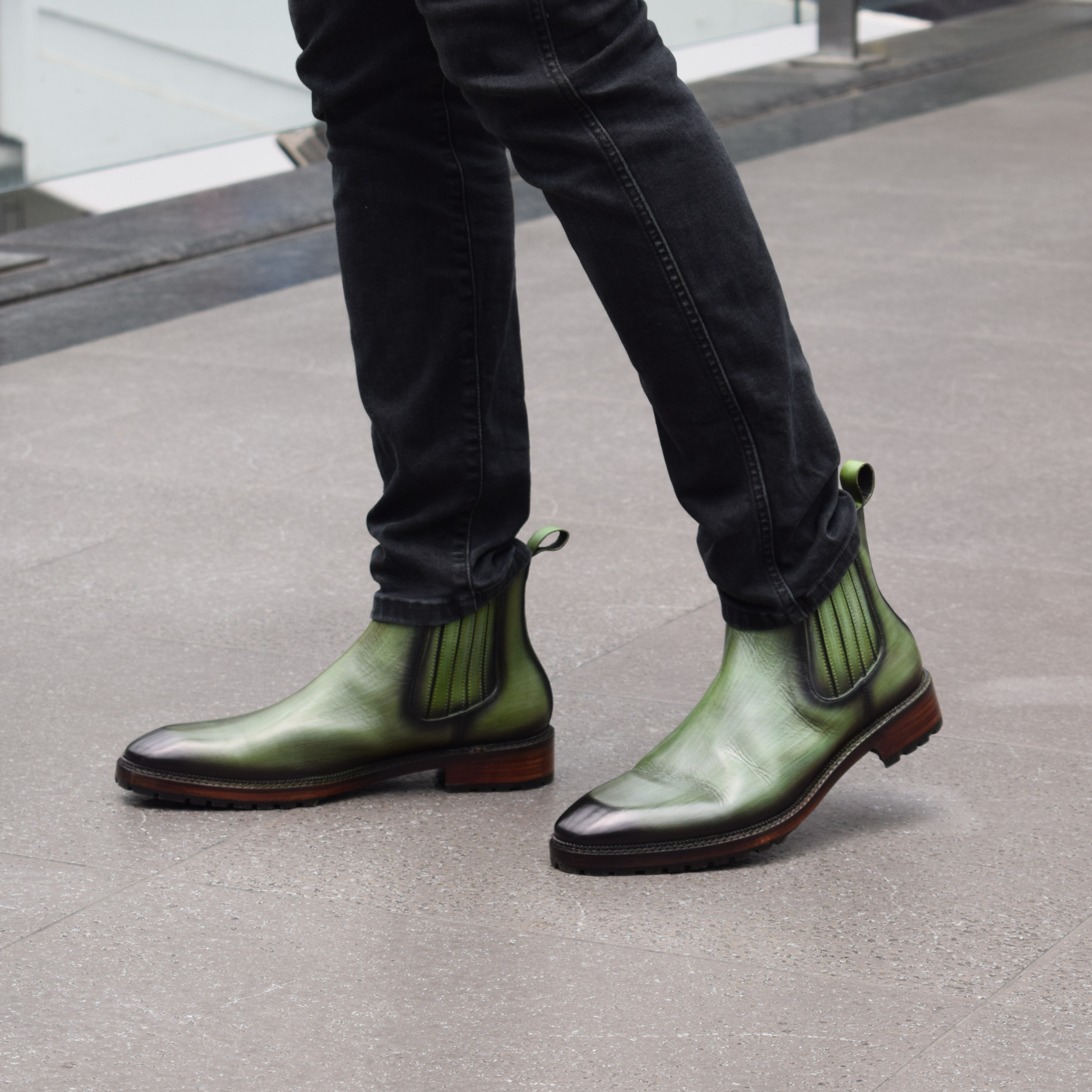 Mens Chelsea Boots- Green : Lethato Mens Chelsea Boots- Green : Lethato