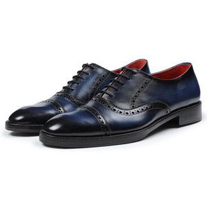 Classic Captoe Oxford - Navy Blue