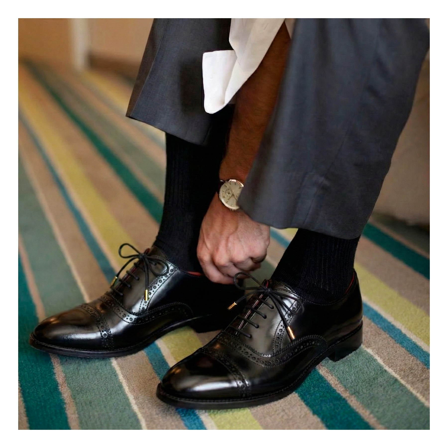 Lethato Classic Captoe Oxford - Black Lethato Classic Captoe Oxford - Black