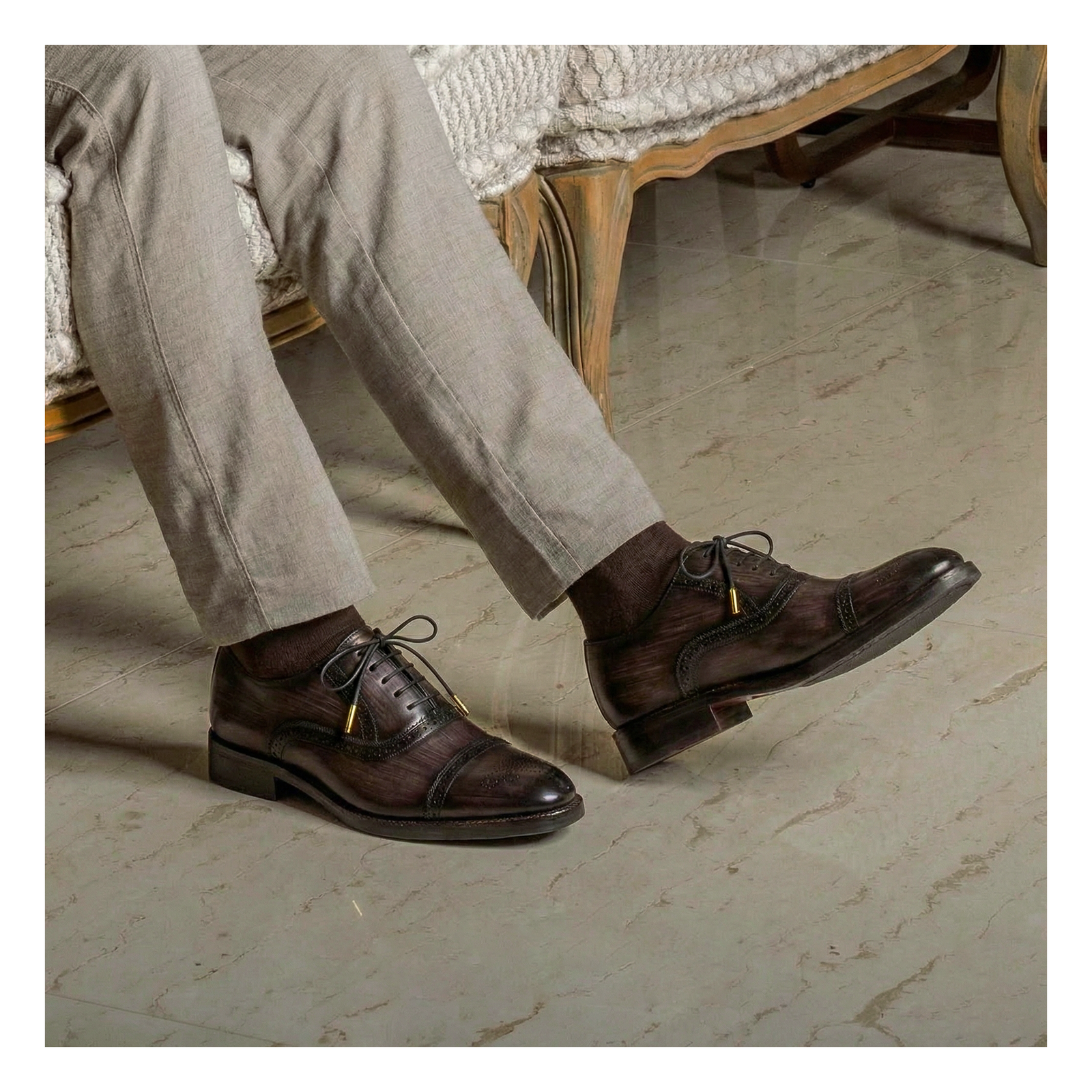 Classic Captoe Oxford - Coffee