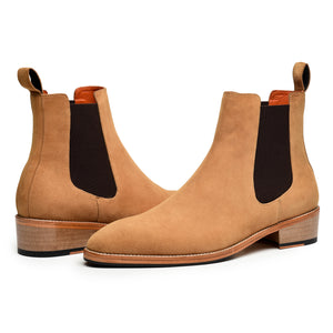 Mens Chelsea Boots- Tan Suede