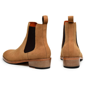 Mens Chelsea Boots- Tan Suede