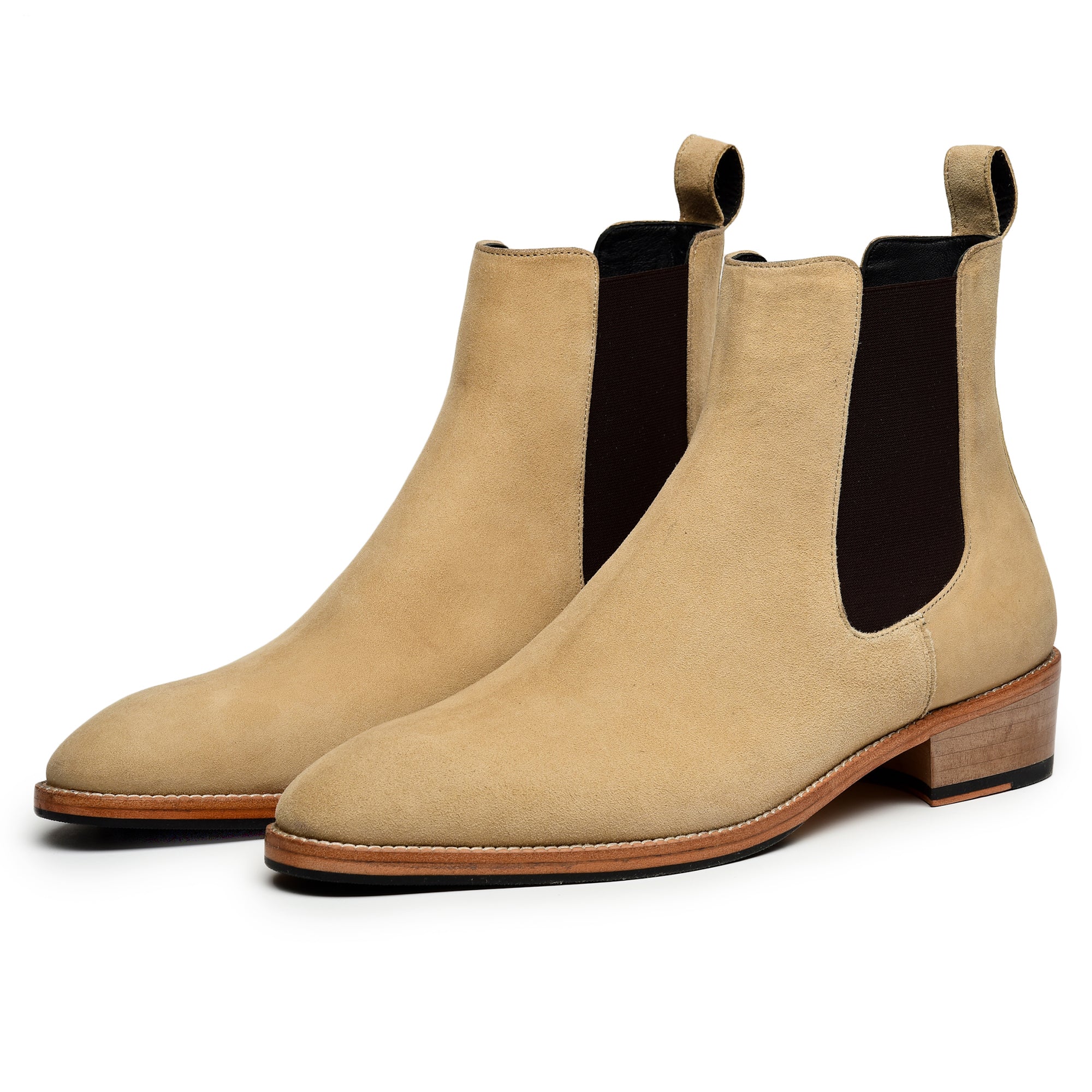 Mens Chelsea Boots- Beige Suede
