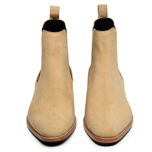 Mens Chelsea Boots- Beige Suede