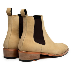 Mens Chelsea Boots- Beige Suede
