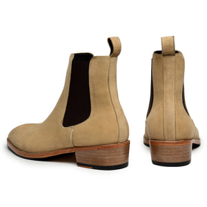 Mens Chelsea Boots- Beige Suede