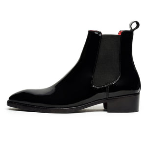 Mens Chelsea Boots- Patent Black