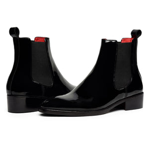 Mens Chelsea Boots- Patent Black