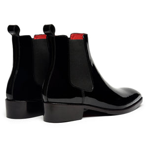 Mens Chelsea Boots- Patent Black