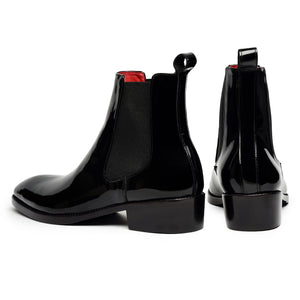 Mens Chelsea Boots- Patent Black