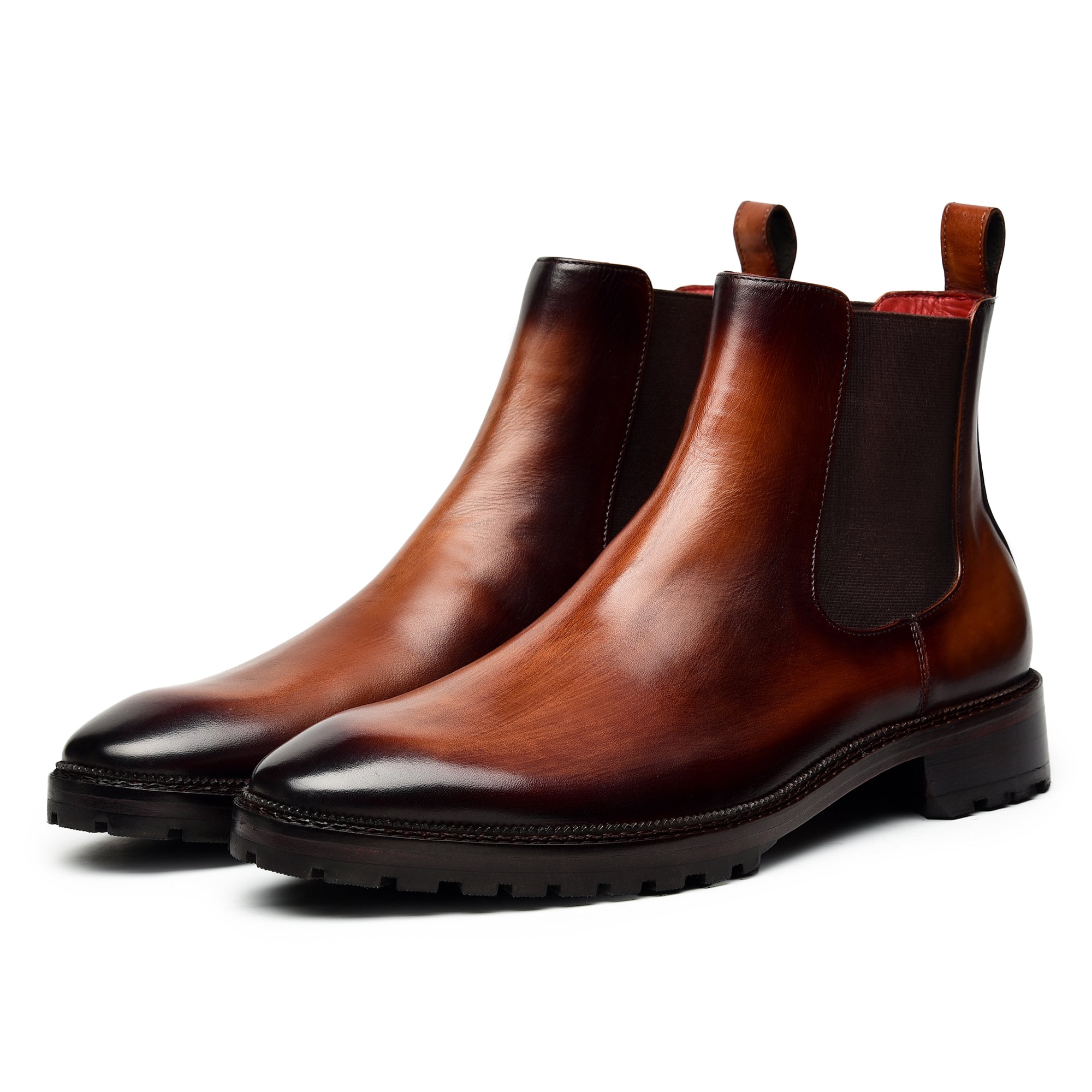 brown dress shoes boots Autumn Chestnut Chelsea Boots Luxury Men's Leather Footwear. HolloMen