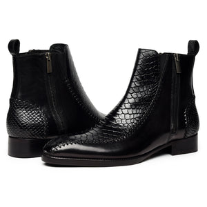 Driver Zipper Boots - Croc Black