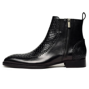 Driver Zipper Boots - Croc Black