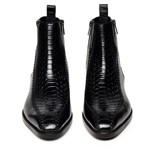 Driver Zipper Boots - Croc Black